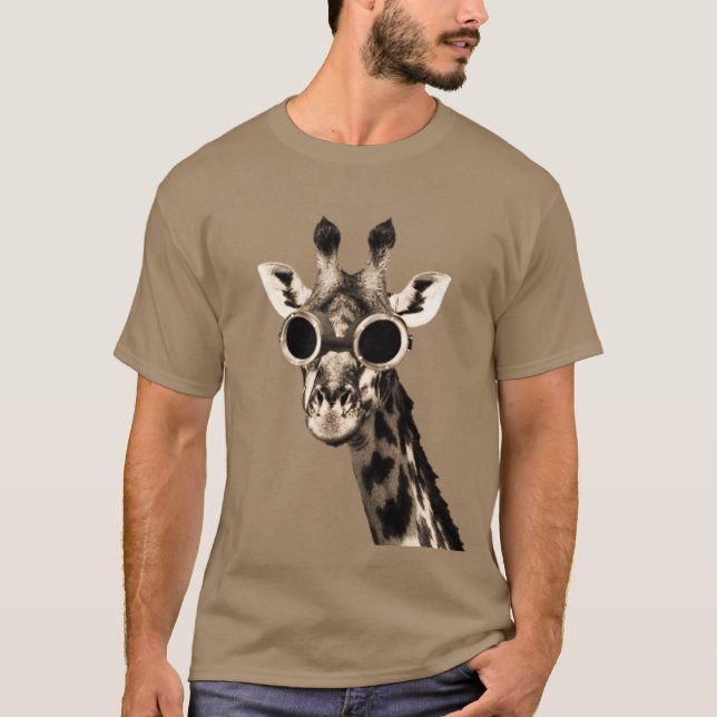 T-shirt Girafe avec des lunettes de lunettes de soleil de (Devant)