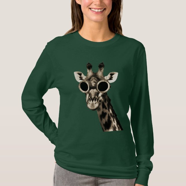 T-shirt Girafe avec des lunettes de lunettes de soleil de (Devant)