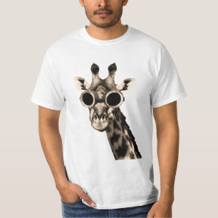 T-shirt Girafe avec des lunettes de lunettes de soleil de