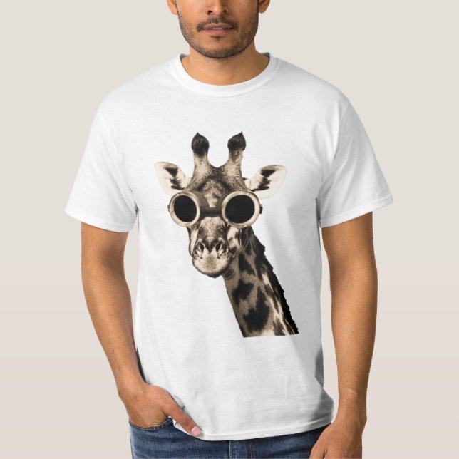 T-shirt Girafe avec des lunettes de lunettes de soleil de (Devant)