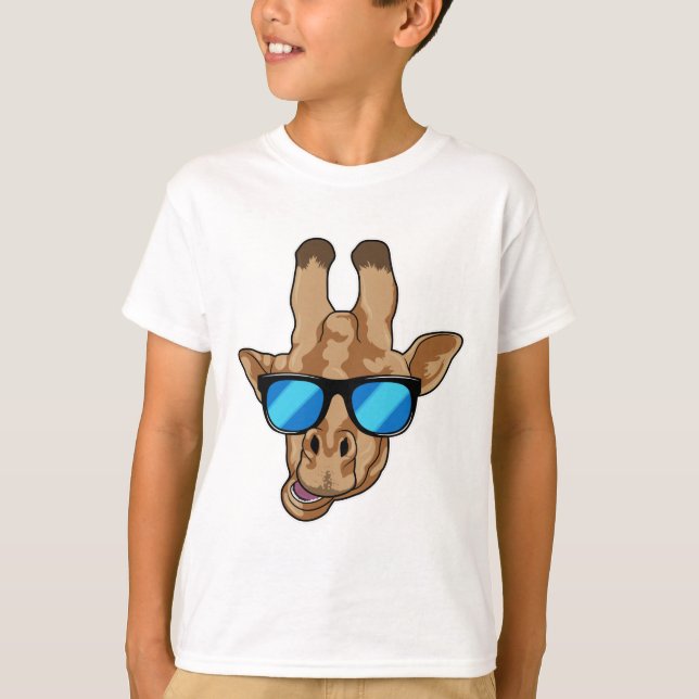 T-shirt Girafe avec des lunettes de soleil (Devant)