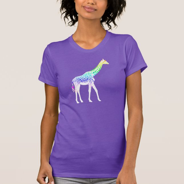 T-shirt Girafe avec des taches d'arc-en-ciel (Devant)