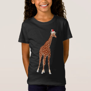 T-Shirt Girafe Avec Noël Chapeau