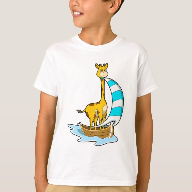 T-shirt Girafe avec voilier (Devant)