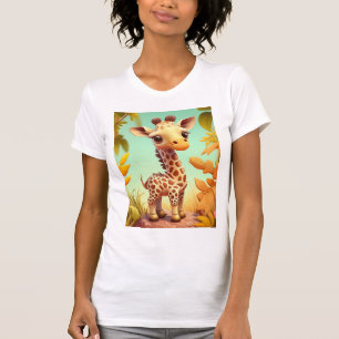 T-shirt Girafe Cartoon Bébé Mignon Tropical-37560