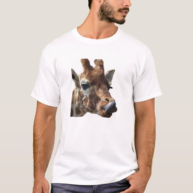 T-shirt Girafe collant sa langue (Devant)