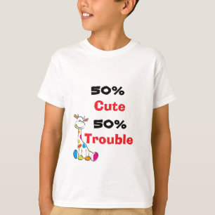 T-shirt Girafe Colorée Mignonne 50% Trouble Art