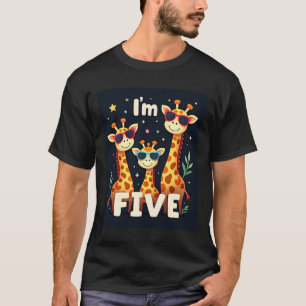 T-shirt Girafe Cool 5ème Fête d'anniversaire 5 ans Tout-pe