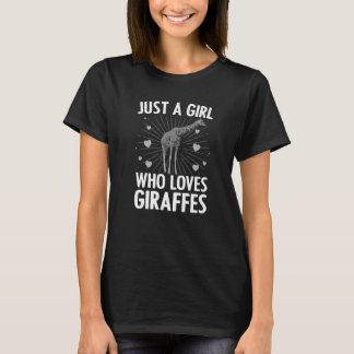 T-shirt Girafe Cool Pour Femmes Filles Afrique Safari Zoo
