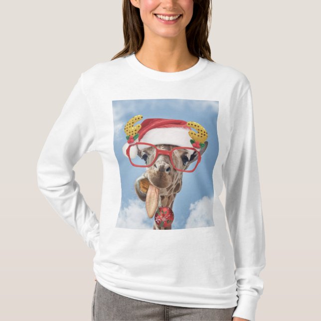 T-shirt Girafe de Christmas (Devant)