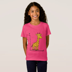 T-Shirt Girafe de dessin mignonne sur l'axe X-Y math