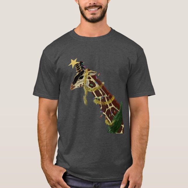 T-shirt girafe de Noël  (Devant)