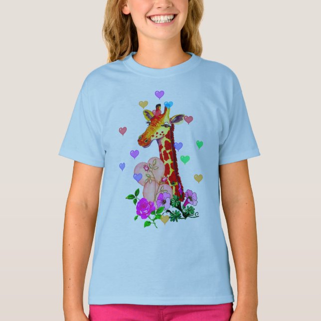 T-shirt Girafe de Saint-Valentin (Devant)