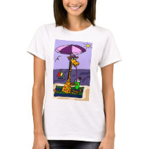 Girafe drôle à la plage