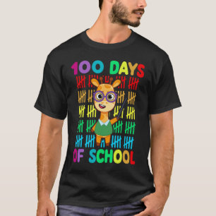 T-shirt Girafe élève mignon 100ème jour d'école professeur