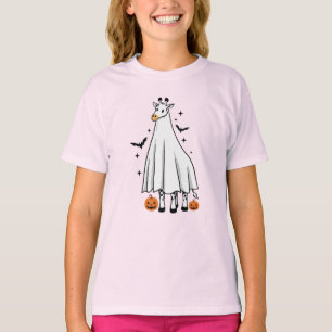 T-shirt Girafe en fantôme de dessin animé pour Halloween a