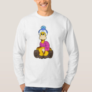 T-shirt Girafe en hiver avec Casquette et écorce