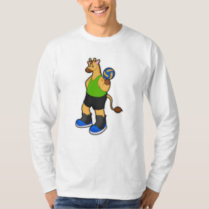 T-shirt Girafe en tant que joueur de volleyball avec volle