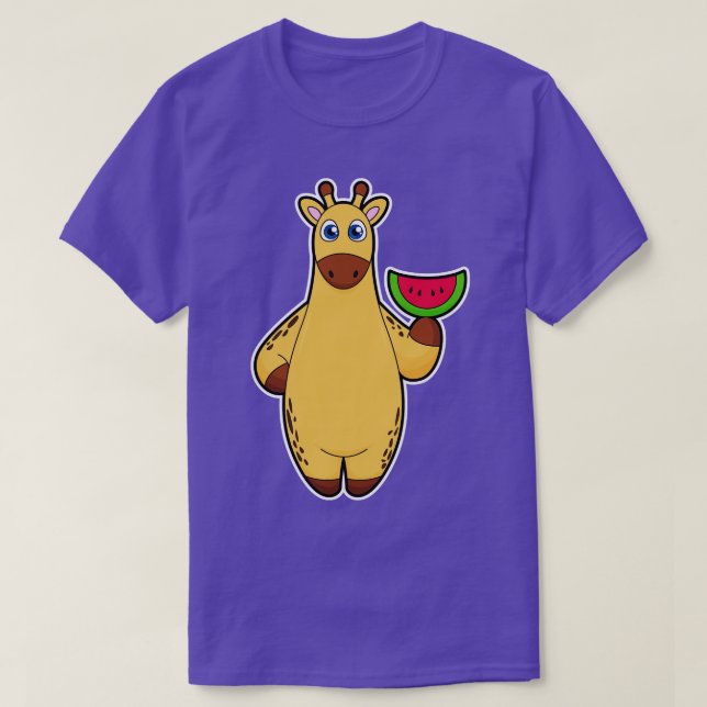 T-shirt Girafe en train de manger de la pastèque (Design devant)