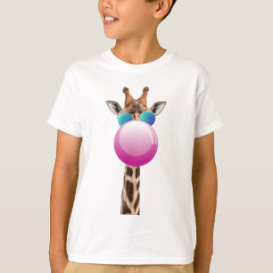 T-shirt Girafe fraîche et Bubblegum