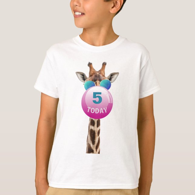 T-shirt Girafe fraîche et Bubblegum de coutume (Devant)