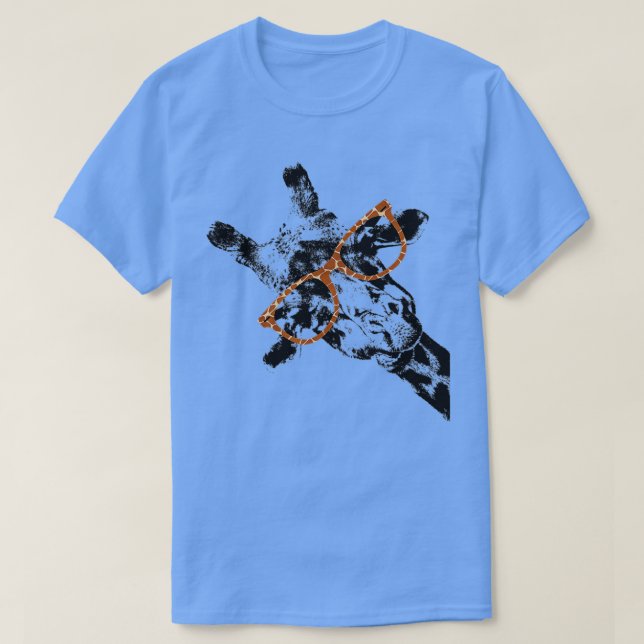 T-shirt Girafe Hipster Giraffe Pattern Glasses (Design devant)
