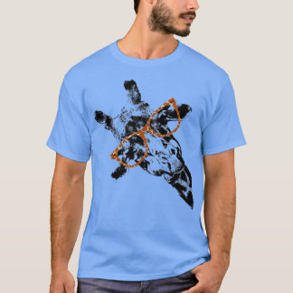 T-shirt Girafe Hipster Giraffe Pattern Glasses