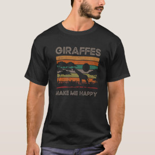T-shirt Girafe Me Rend Heureux Animal Le Plus Grand Long C