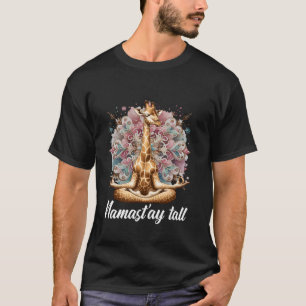 T-shirt Girafe Méditant Namaste Grand Spiritualité Pleine