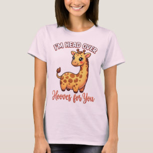 T-shirt Girafe mignonne de la Saint-Valentin – La tête dan