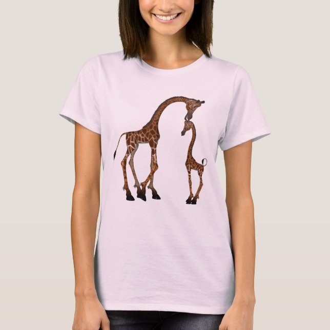 T-shirt Girafe mignonne de maman et de bébé (Devant)