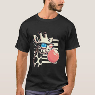 T-shirt Girafe mignonne et cool avec des lunettes de solei