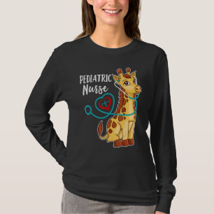 T-shirt Girafe Mignonne Infirmière Pédiatrique Rn Pédiatre
