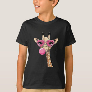 T-shirt Girafe Mignonne Portant des Lunettes de Soleil en