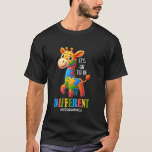 T-shirt Girafe Mignonne Sensibilisation à l'Autisme Il est