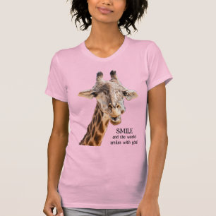 T-shirt Girafe Mignonne SOURIRE Citation Drôle Moderne Lum
