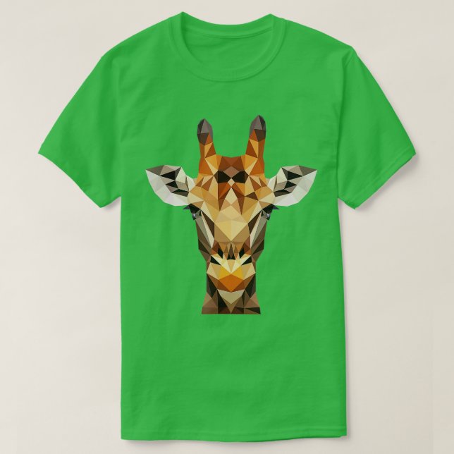 T-shirt Girafe Polygonal Zoo Africain Animal Mammal Safari (Design devant)