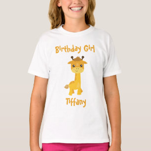 T-shirt Girafe pour fille d'anniversaire