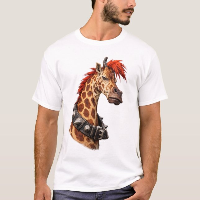 T-Shirt Girafe Punk – Style de Rue Unique (Devant)