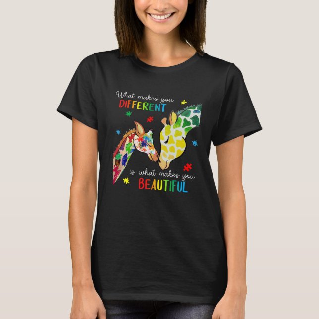 T-shirt Girafe Qu'est-ce qui vous rend différent Sensibili (Devant)