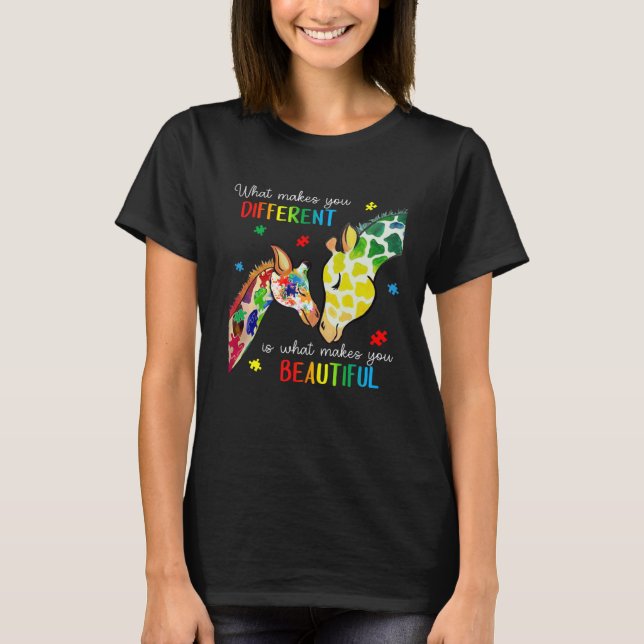 T-shirt Girafe Qu'est-ce qui vous rend différent Sensibili (Devant)