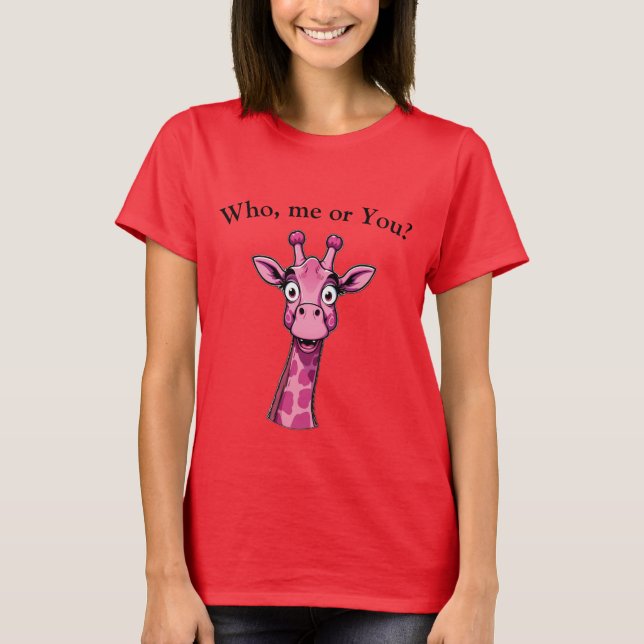 T-shirt Girafe Rose Surprise (Devant)