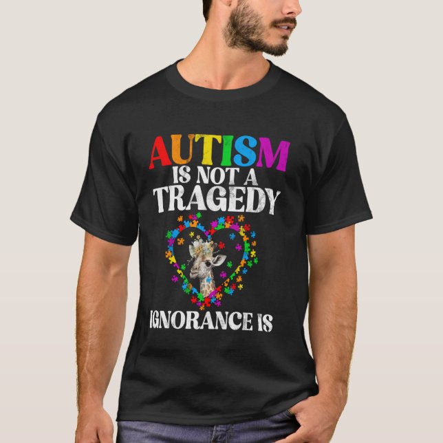 T-shirt Girafe Sensibilisation à l'autisme Neurodiversité  (Devant)
