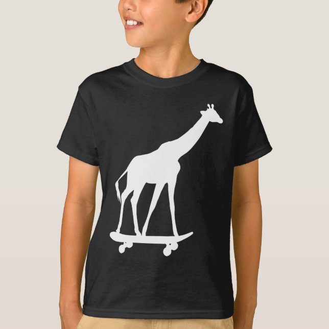 T-shirt Girafe Skateboard Planche à roulettes  (Devant)