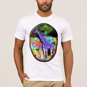 T-shirt Girafe T psychédélique pourpre