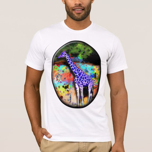 T-shirt Girafe T psychédélique pourpre (Devant)