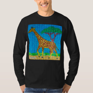 T-shirt Girafe (vif) - Chemise homme à manches longues