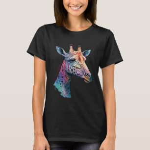 T-shirt Girafe Zoo Safari Voyages Aquarelle Nature Faune