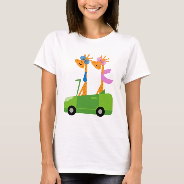 T-shirt Girafes et voiture (Devant)