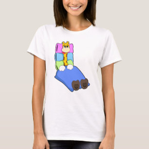 T-shirt Giraffat au coucher avec couverture et Coussin